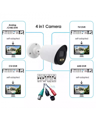2MP Colorful Night Vision Security Camera CCTV AHD Outdoor Video Surveillance Camera Analog Waterproof Warm light AHD Camera
