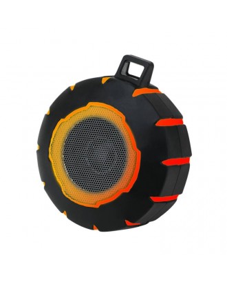 Keychain Mini Round Waterproof Sound Music Player RGB Light Outdoor LED BT Wireless Audio Speaker